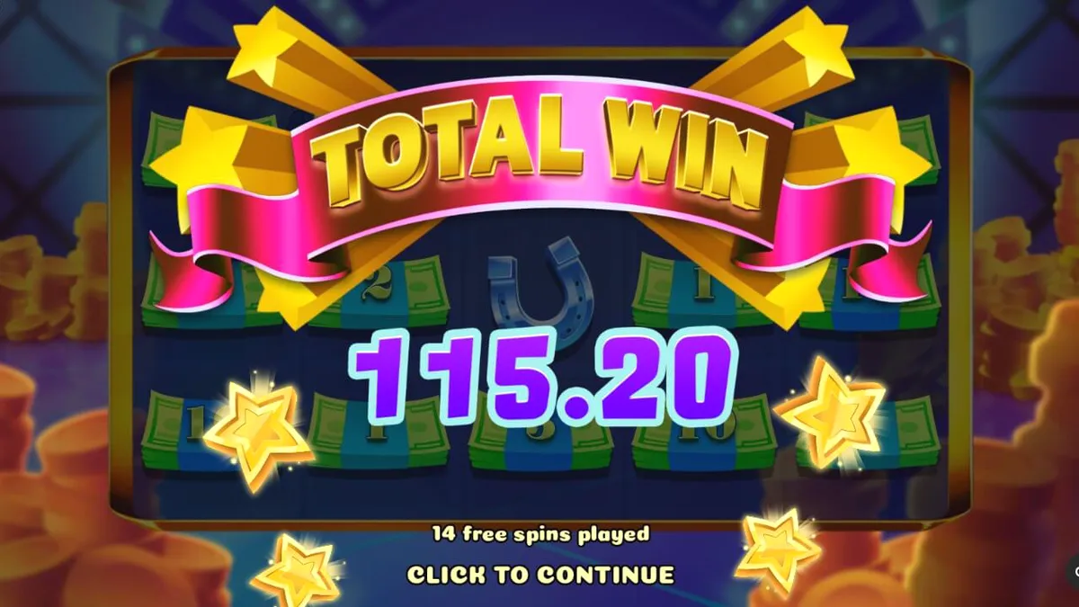 Interface do jogo Magic Piggy OG com tema de game show e porquinhos dourados